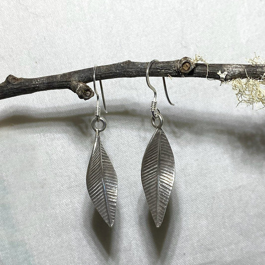 Sterling Silver Feather Earrings