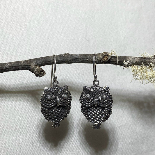 Sterling Silver Owl Earrings