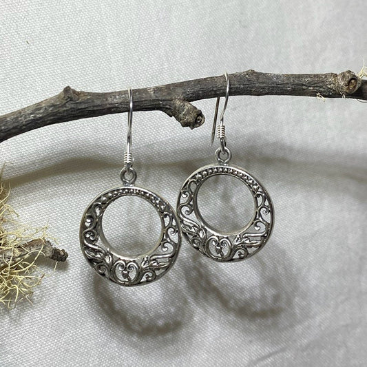 Ornate Sterling Silver Earrings