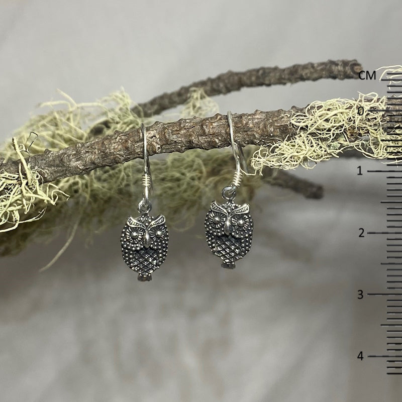 Sterling Silver Owl Earrings