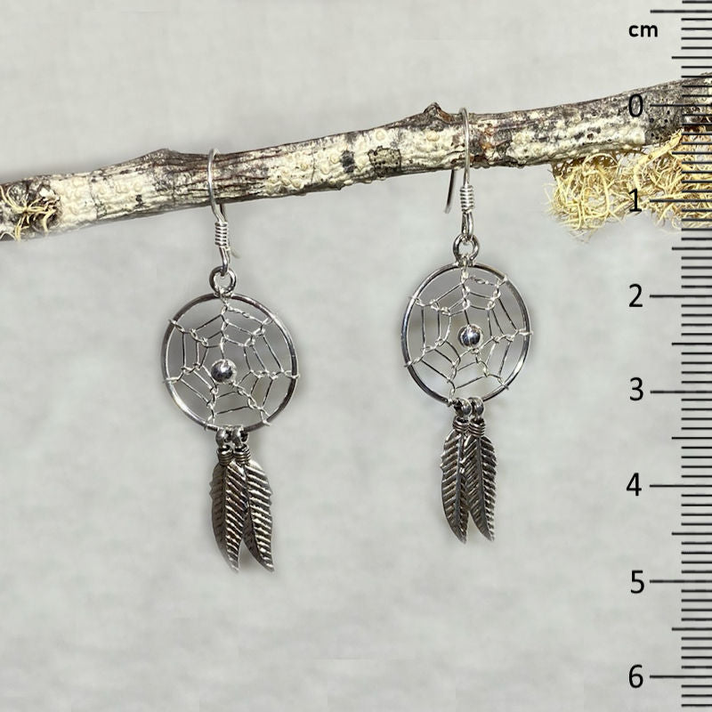 Sterling Silver Dream Catcher Earrings