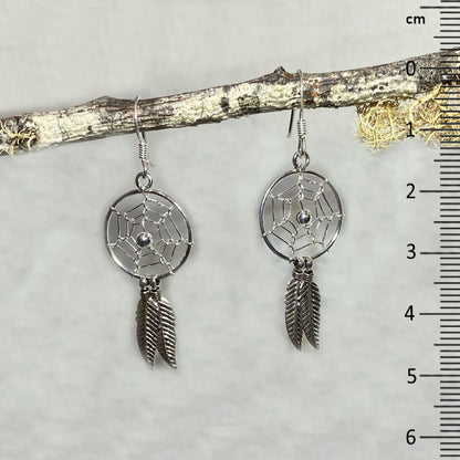Sterling Silver Dream Catcher Earrings