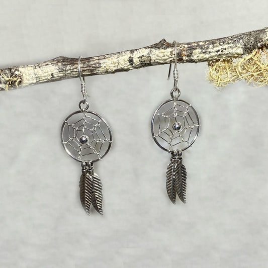Sterling Silver Dream Catcher Earrings