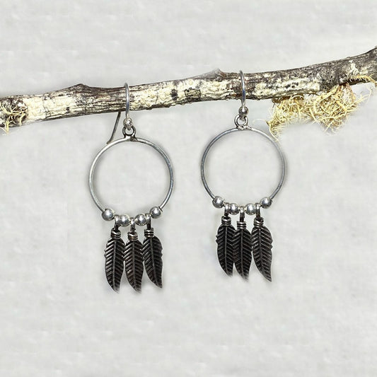 Sterling Silver Dream Catcher Earrings