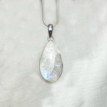 Teardrop Rainbow Moonstone Pendant