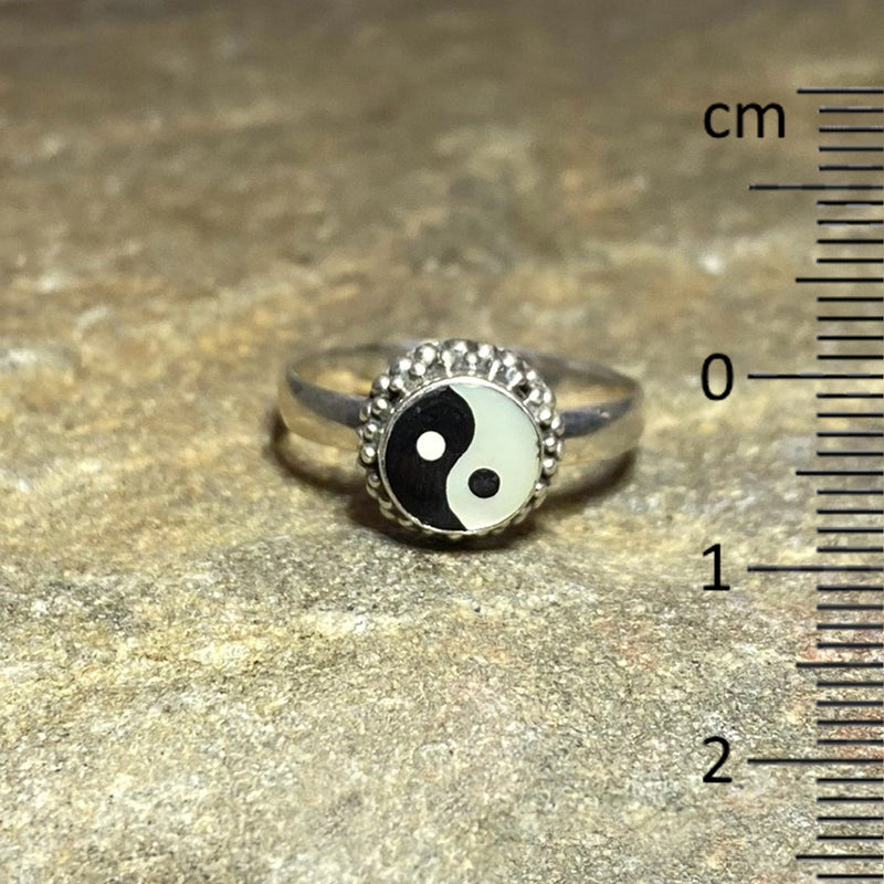 Sterling Silver Yin Yang Ring- Size 7