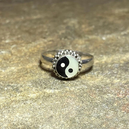 Sterling Silver Yin Yang Ring- Size 7