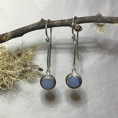 Round Drop Angelite Earrings