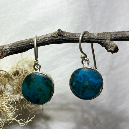 Round Chrysocolla Earrings