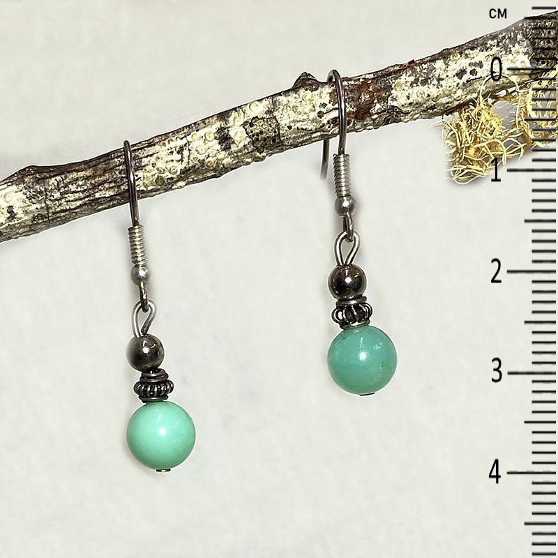 Round Chrysoprase Earrings