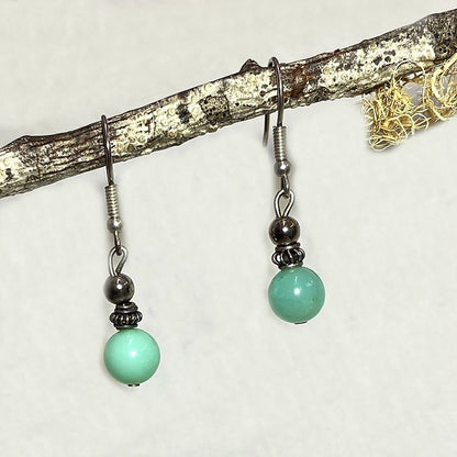 Round Chrysoprase Earrings