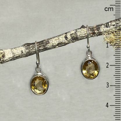 Faceted Oval Citrine Earrings