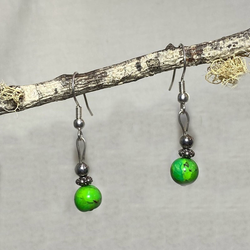 Round Gaspeite Earrings