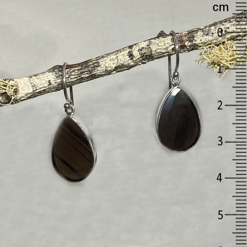 Teardrop Black Obsidian Earrings