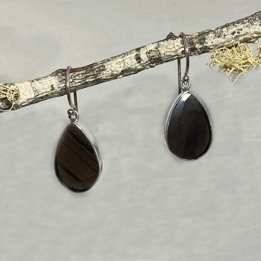 Teardrop Black Obsidian Earrings
