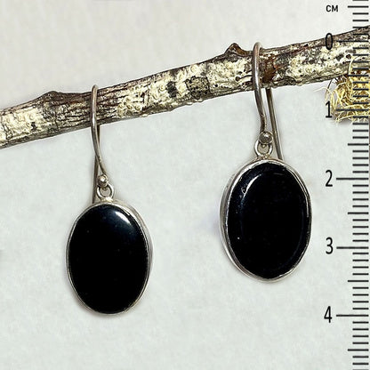 Oval Black Onyx Earrings