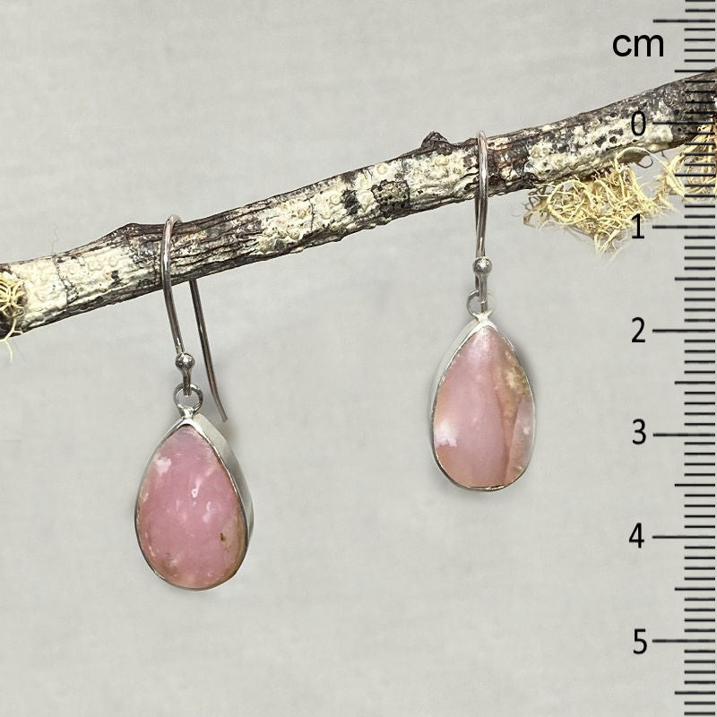 Teardrop Pink Opal Earrings