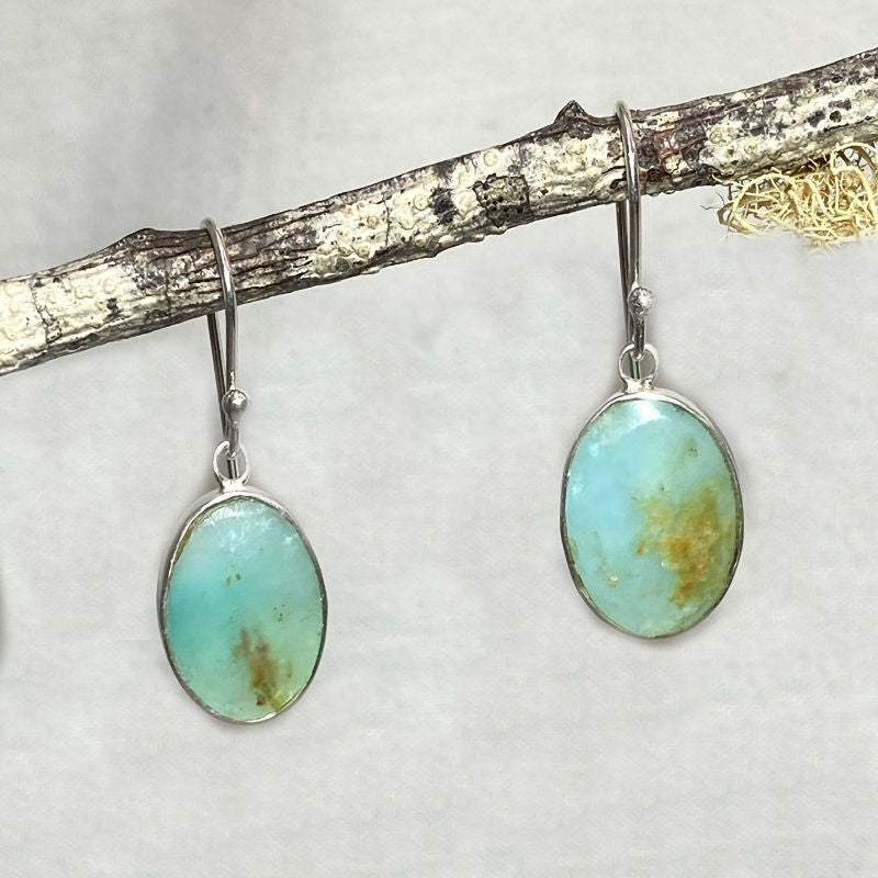 Oval Andean Opal Earrings