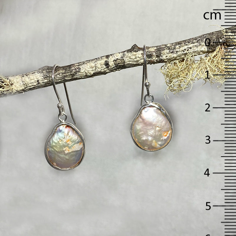 Iridescent Freeform Keshi Pearl Earrings