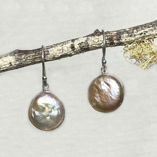 Iridescent Freeform Keshi Pearl Earrings