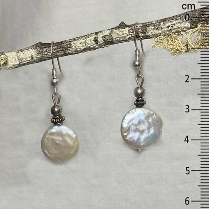 Round Keshi Pearl Earrings