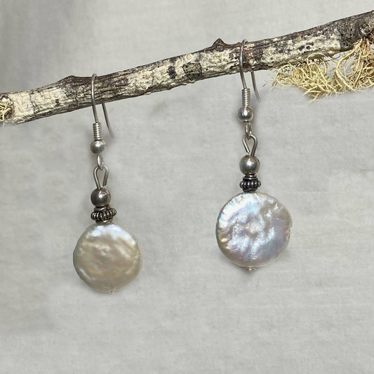 Round Keshi Pearl Earrings