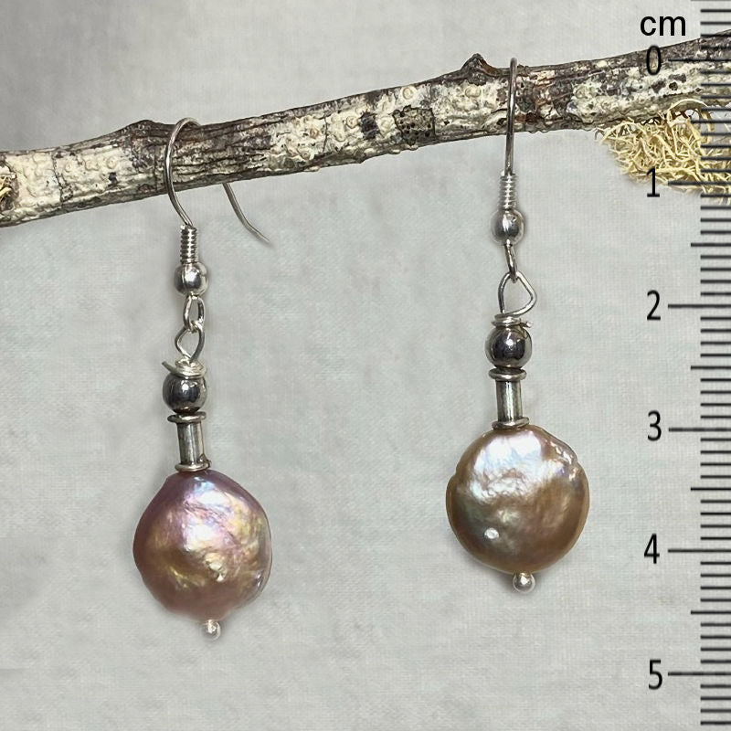Round Keshi Pearl Earrings