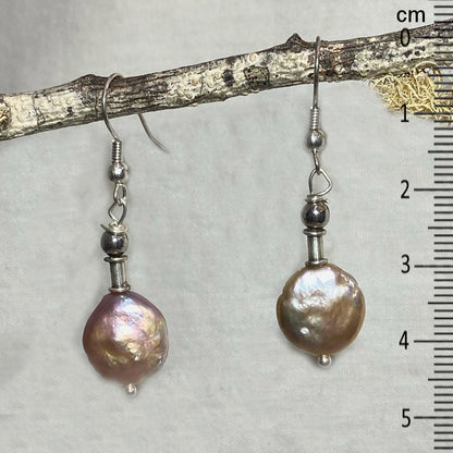 Round Keshi Pearl Earrings