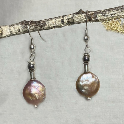 Round Keshi Pearl Earrings