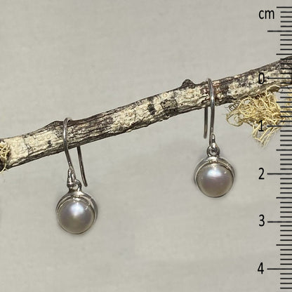 Round Pearl Earrings