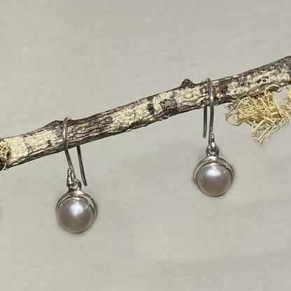 Round Pearl Earrings