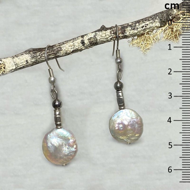 Round Keshi Pearl Earrings