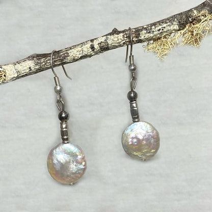 Round Keshi Pearl Earrings