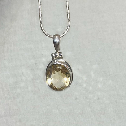 Faceted Oval Citrine Pendant