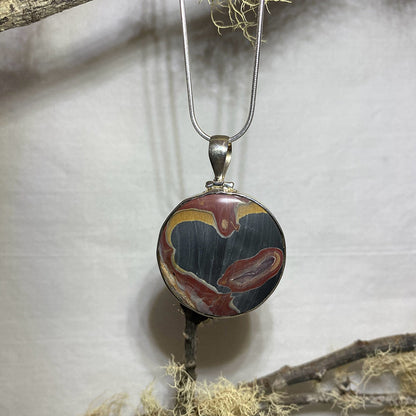 Round Mookaite Jasper Pendant