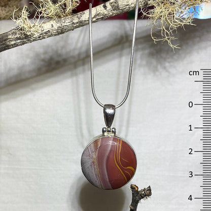 Round Mookaite Jasper Pendant