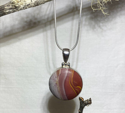 Round Mookaite Jasper Pendant