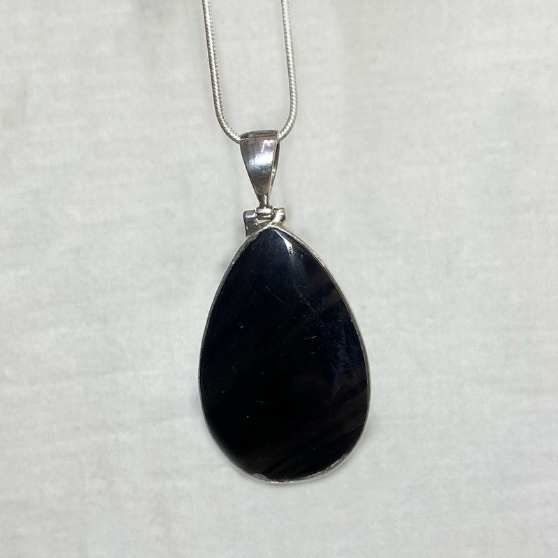 Teardrop Black Obsidian Pendant