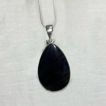 Teardrop Black Obsidian Pendant