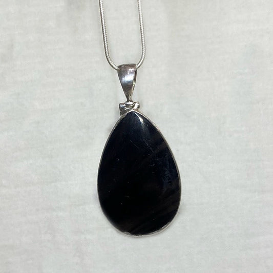 Teardrop Black Obsidian Pendant