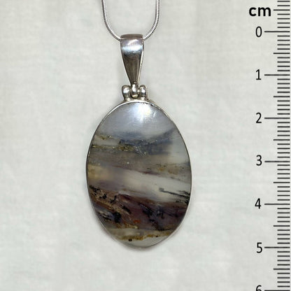 Oval Andean White Opal Pendant