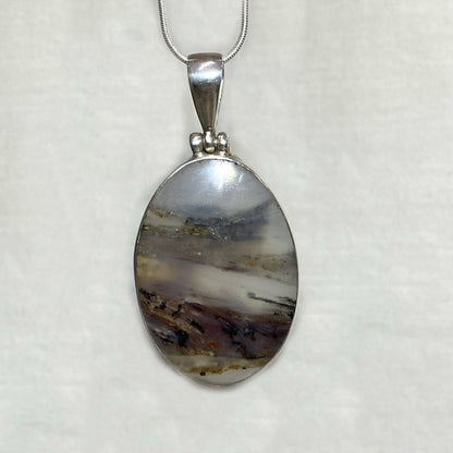 Oval Andean White Opal Pendant
