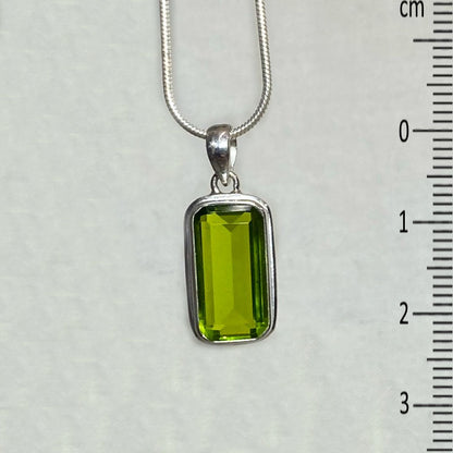 Faceted Rectangle Peridot Pendant