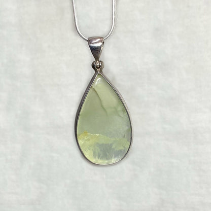Teardrop Prehnite Pendant