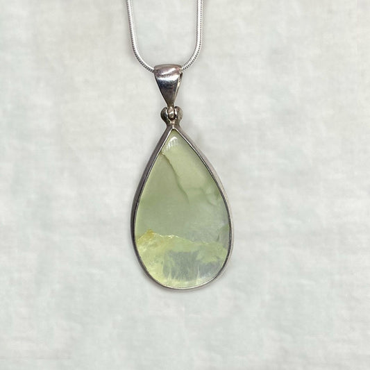 Teardrop Prehnite Pendant