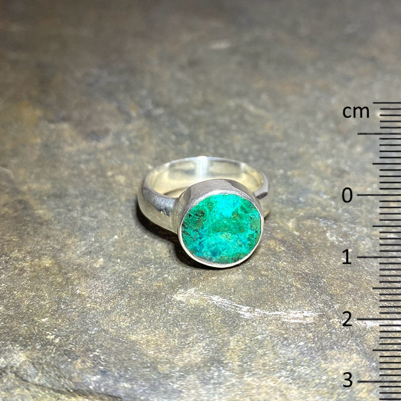 Chrysocolla Round Ring - Size 7