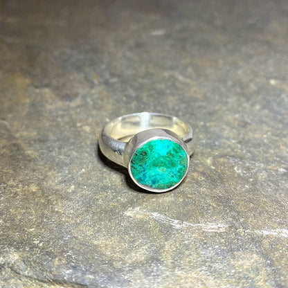 Chrysocolla Round Ring - Size 7