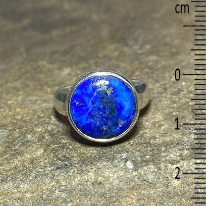 Round Lapis Lazuli Ring- Size 8