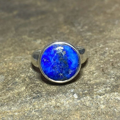 Round Lapis Lazuli Ring- Size 8