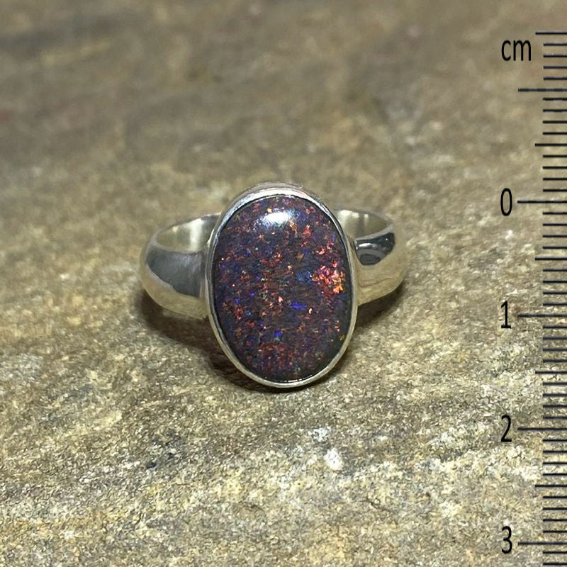 Oval Andamooka Opal Ring- Size 8.5